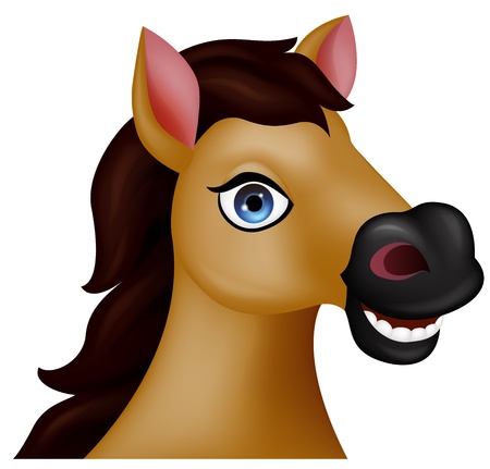 Horse head cartoonのイラスト素材