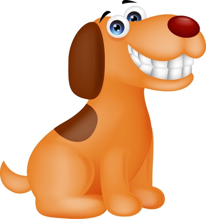 Smiling dog cartoonのイラスト素材