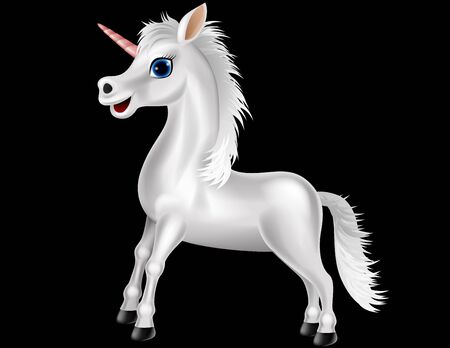 White unicorn cartoonのイラスト素材