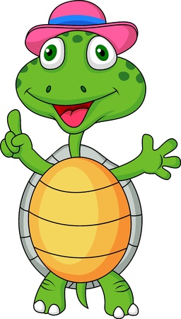 Cute turtle with thumb upのイラスト素材