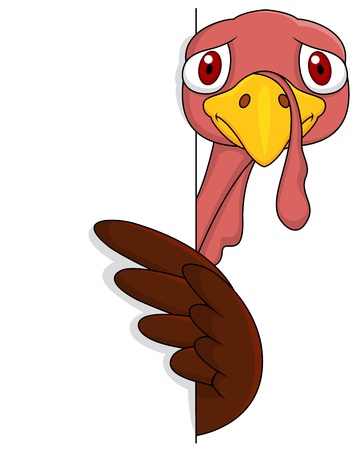 Turkey with blank sign のイラスト素材