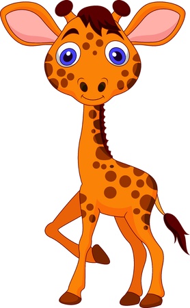Cute baby giraffe cartoonの写真素材