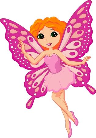 Illustration of a beautiful pink fairyのイラスト素材