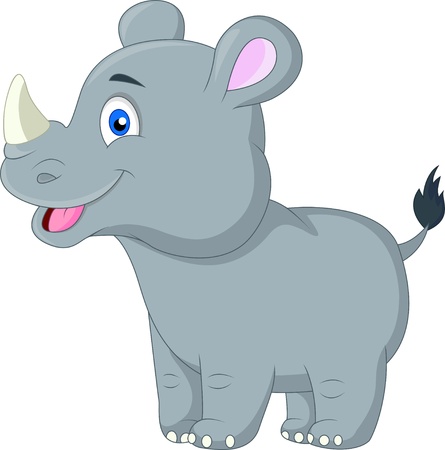 Cute baby rhino cartoonのイラスト素材