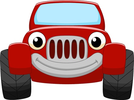 Red car cartoon のイラスト素材