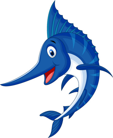 Marlin fish cartoon のイラスト素材