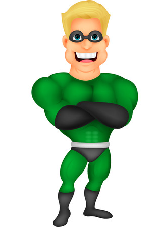  hero cartoon posing のイラスト素材