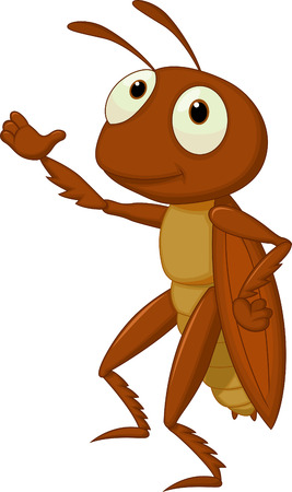 Cute cricket cartoon presenting のイラスト素材