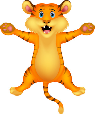 Happy tiger cartoon のイラスト素材