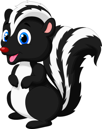 Cute skunk cartoon のイラスト素材