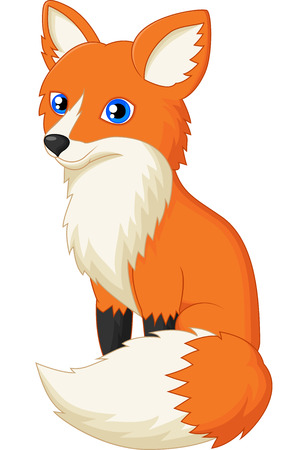 Cute fox cartoonのイラスト素材