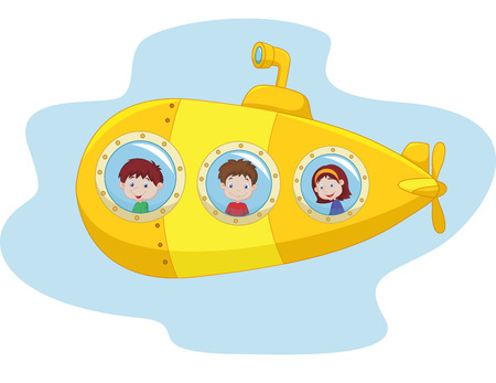 Cartoon yellow submarineのイラスト素材