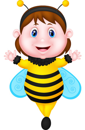 Little girl dressed as beeのイラスト素材