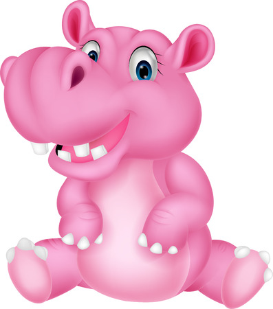 Cartoon hippoのイラスト素材