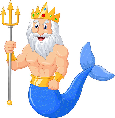 Poseidon cartoonのイラスト素材