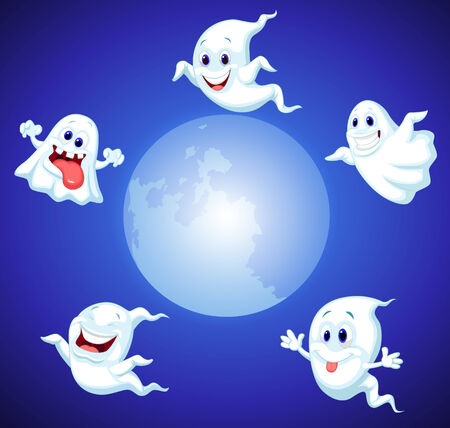 Halloween ghost cartoonのイラスト素材