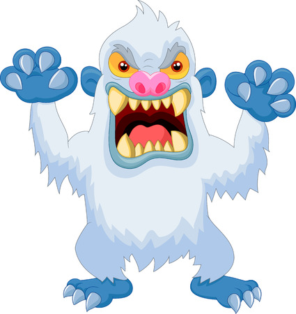 Angry cartoon yetiのイラスト素材