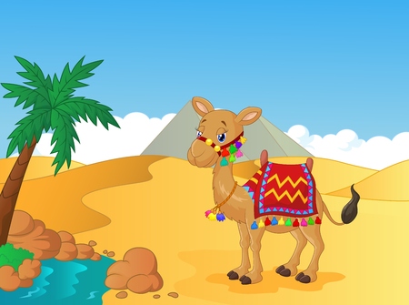 Cartoon decorated camelのイラスト素材
