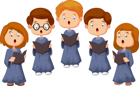 Cartoon Children choirのイラスト素材