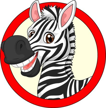 Cute cartoon zebra mascotのイラスト素材