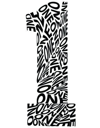 Illustration of cartoon number oneのイラスト素材