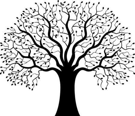 Tree silhouette cartoonのイラスト素材