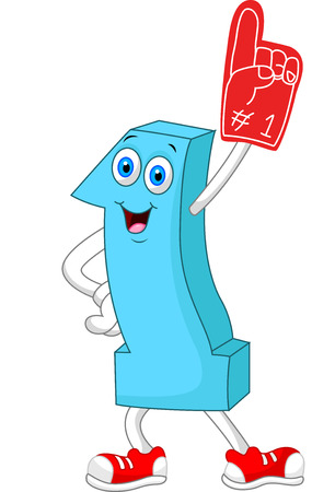 Cartoon number one mascotのイラスト素材