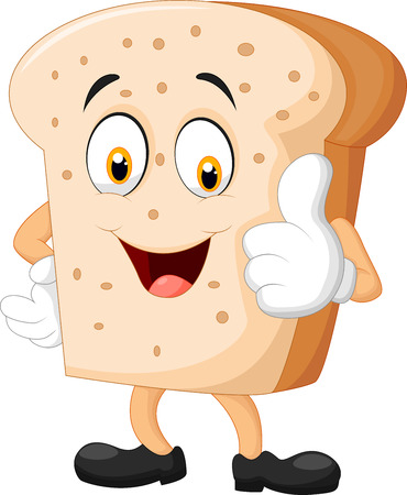 Cartoon slice of bread giving thumbs upのイラスト素材