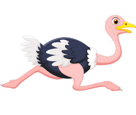 Cartoon ostrich runningのイラスト素材