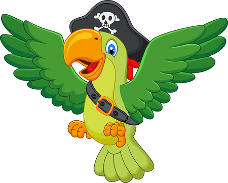 Cartoon pirate parrotのイラスト素材