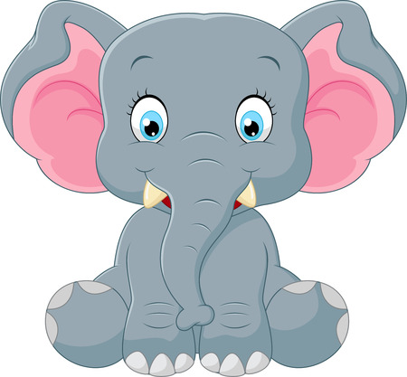 Cute elephant cartoonのイラスト素材