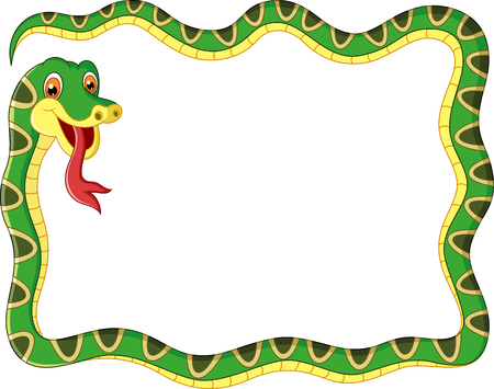 Cartoon snake frameのイラスト素材