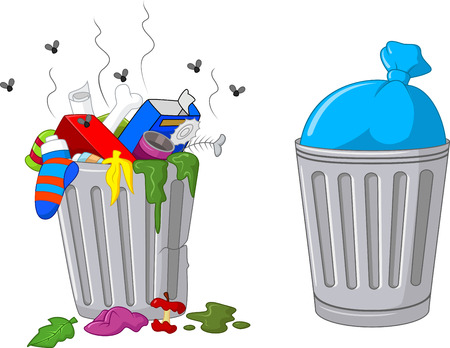 Cartoon trash canのイラスト素材