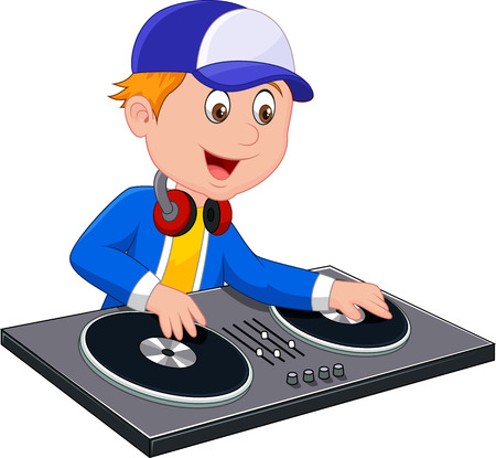 Cartoon DJ boyのイラスト素材