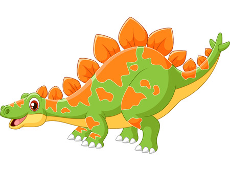 Cartoon big dinosaur Stegosaurusのイラスト素材