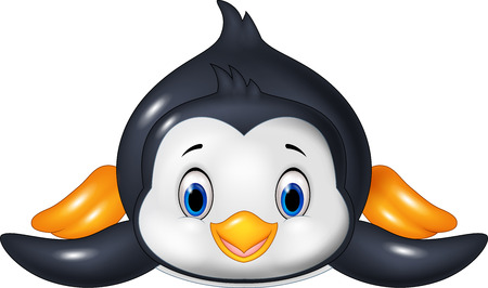 illustration of Penguin is sliding on the snowのイラスト素材