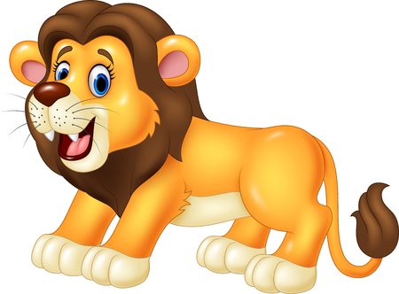 Vector illustration of  Happy lion animal . isolated on white backgroundのイラスト素材