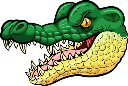 Vector illustration of Cartoon angry crocodile mascotのイラスト素材