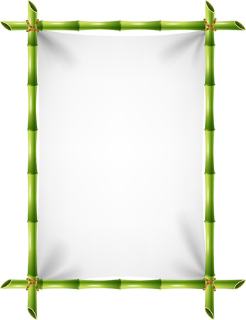 Vector illustration of blank sign with bamboo frameのイラスト素材