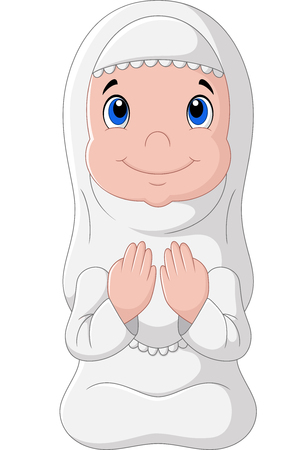 Vector illustration of Little girl prayingのイラスト素材