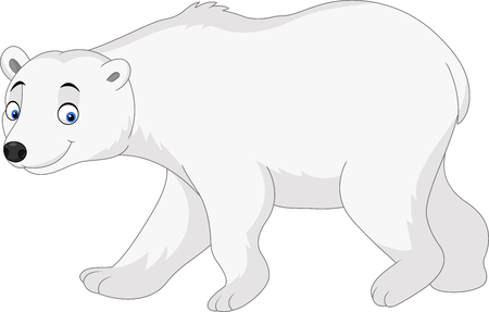 Vector illustration of Cartoon polar bear isolated on white backgroundのイラスト素材