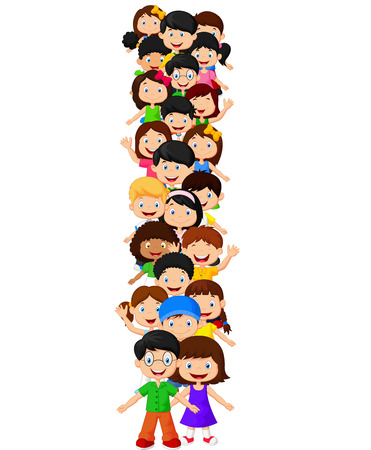 Little kids form alphabet Iのイラスト素材