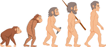 Vector illustration of Cartoon human evolutionのイラスト素材