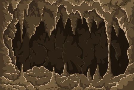 Vector illustration of Cartoon the cave with stalactitesのイラスト素材
