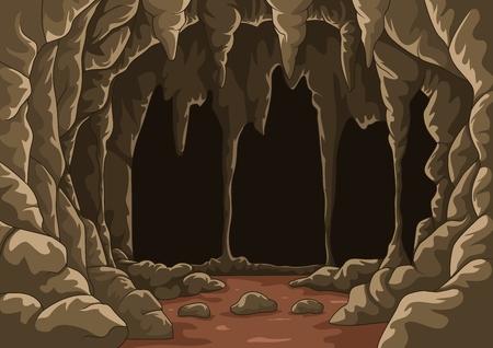 Vector illustration of Cartoon the cave with stalactitesのイラスト素材