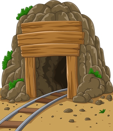 Vector illustration of Cartoon mine entranceのイラスト素材