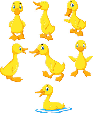 Cartoon baby duck collection setのイラスト素材