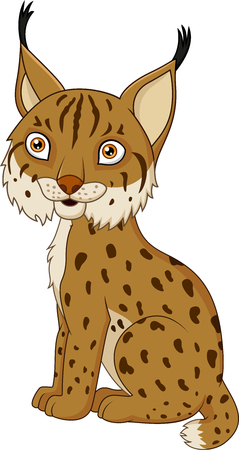 Cartoon lynx sittingのイラスト素材