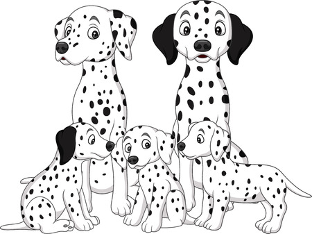 Family of Dalmatian dogsのイラスト素材