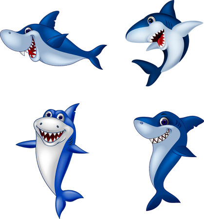 Cartoon shark collection setのイラスト素材